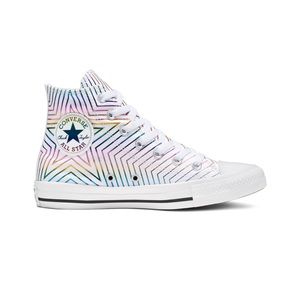 Converse Ctas Hi White Rainbow Star Women’s Sz 11